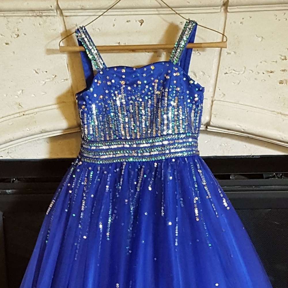 Kids Royal blue pageant dress